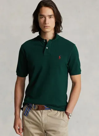 Custom Slim Fit Mesh Polo Shirt