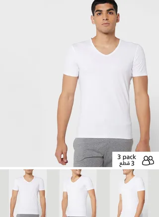3 Pack Assorted V-Neck T-Shirt