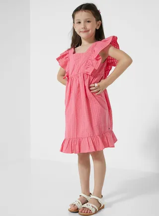 Youth Gingham Ruffle Dress