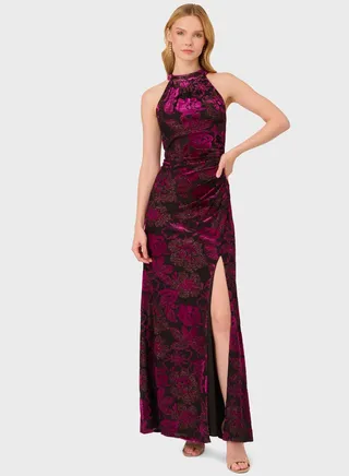 High Lace Floral Detail Dress
