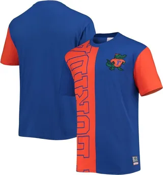 Men's Mitchell & Ness Orange and Royal Florida Gators Play By Play 2.0 T-shirt