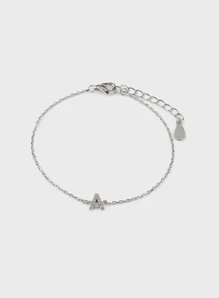 Cubic Zirconia A Letter Bracelet