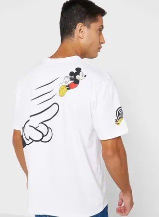 Disney Mickey Back Printed Oversized T-Shirt