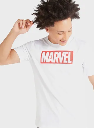 Marvel Print Crew Neck T-Shirt