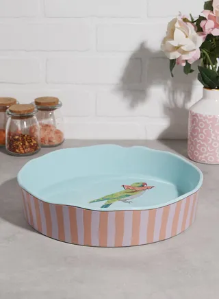 Yvonne Ellen Large Round Roaster - Party Parrot