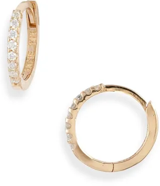 Cleo Mini Pavé Diamond Huggie Hoop Earrings
