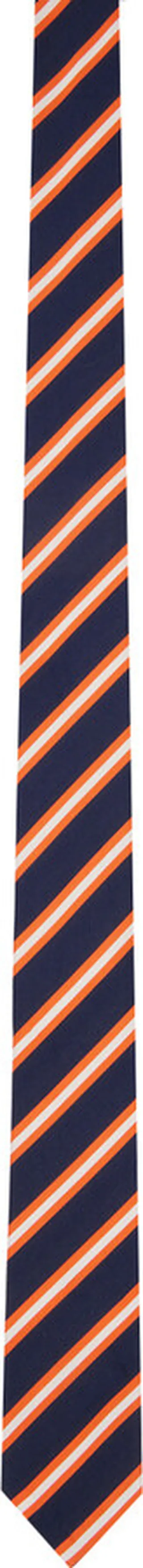 Thom Browne Navy & Orange Striped Neck Tie
