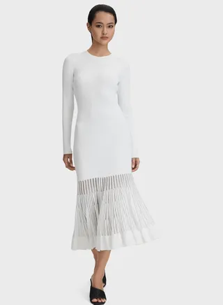 Mesh Hem Knitted Dress