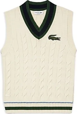 Lacoste Classic Fit Cable Knit Sweater Vest