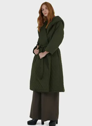Hooded Belted Quilted Farwa