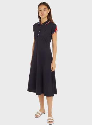Polo Neck Front Button Dress