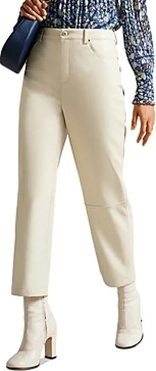 Ted Baker Plaider Faux Leather Straight Leg Pants