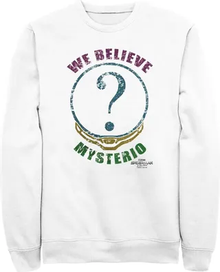 Men's Marvel Spider-Man: No Way Home We Believe Mysterio Distressed Sweatshirt - White - Medium