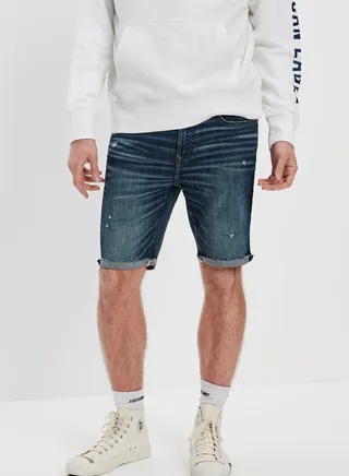 Mid Wash Denim Shorts