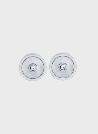 Earrings With Mother Of Pearl Inlay & Crystal