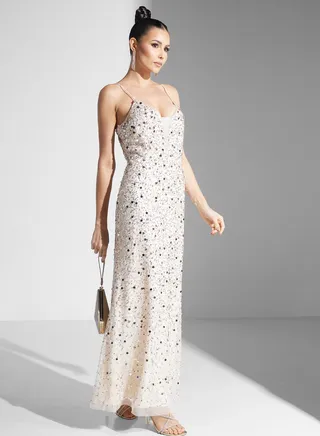 Embellished Flared Dress