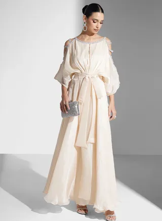 Cold Shoulder Embellished Dress