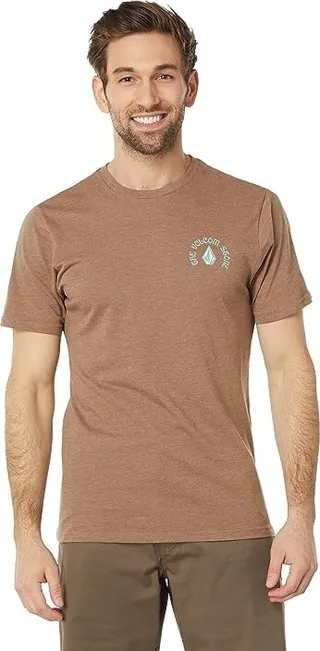 Volcom Stone Trippin Short Sleeve Tee (Cocoa Heather) Men's Clothing
