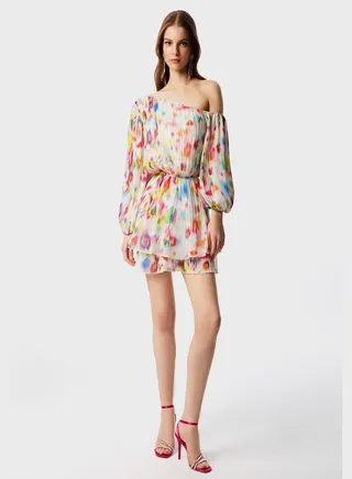 One Shoulder Frill Dress