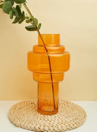 Cayden Large Orange Glass Vase