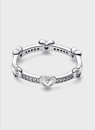 Radiant Sparkling Hearts Ring