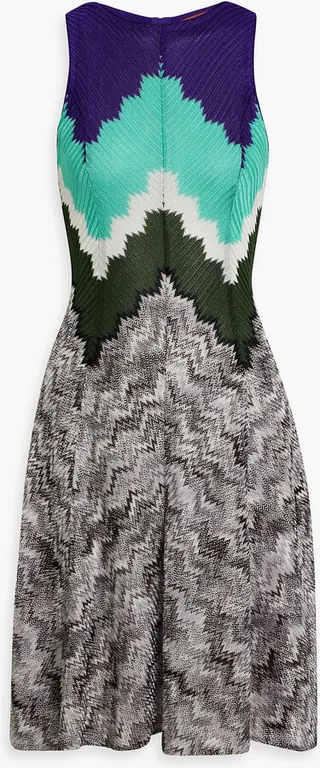 Ribbed crochet-knit dress