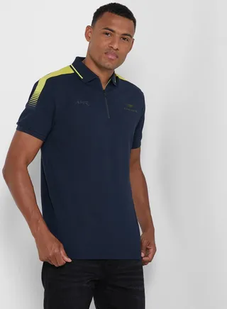 Shoulder Panel Half Zip Polo