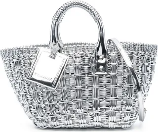 Silver Bistro Basket Tote Bag
