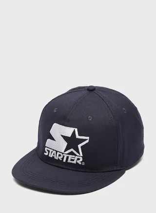 Logo Print Flat Peak Cap