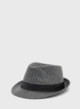 Stripe Detail Fedora Hat