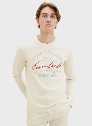 Text Print Crew Neck T-Shirt