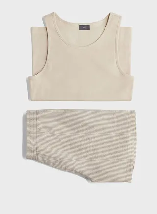 Knitted Vest & Pyjama Shorts Set
