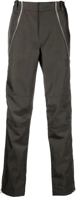 Straight Leg Zipped Trousers