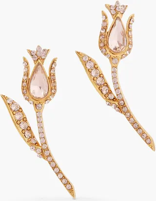 Gold-tone crystal earrings