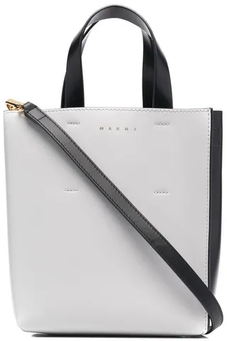 Two-Tone Leather Tote Bag