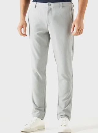 Textured Elasticated Waist Pants