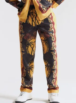 Graphic Drawstring Cuffed Sweatpants