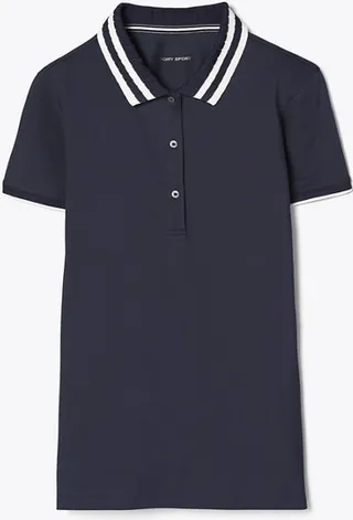 Performance Piqué Pleated-Collar Polo