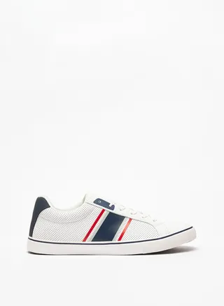 Mens Textured Lace-Up Casual Sneakers