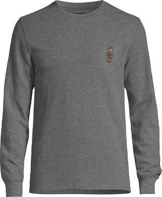 Cotton-Blend Crewneck Pajama Top