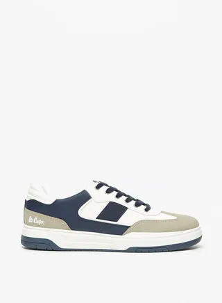 Men's Panelled Sneakers with Lace-Up Closure