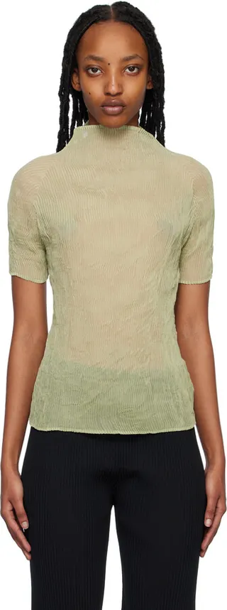 Issey Miyake Green Twist 3 Turtleneck