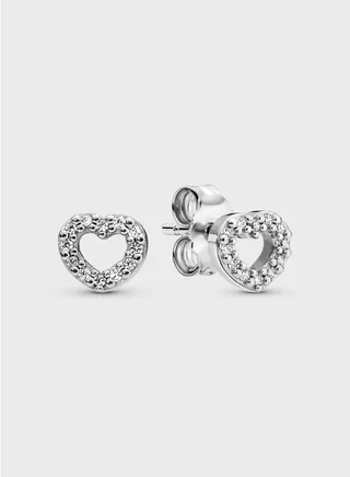 Open Heart Stud Earrings