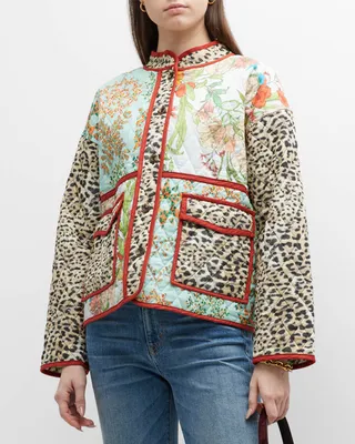 Liliana Quilted Patchwork-Print Jacket