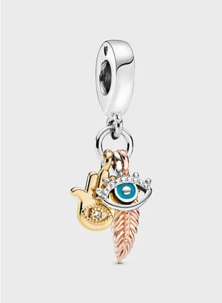 Hamsa, All-Seeing Eye & Feather Spirituality Charm