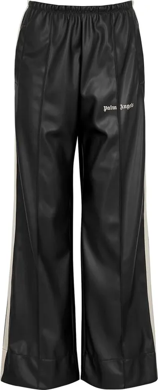 Palm Angels Wide-leg Faux Leather Track Pants