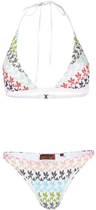 Embroidered-Design Bikini Set