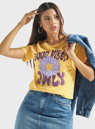 Printed Crew Neck T-Shirt