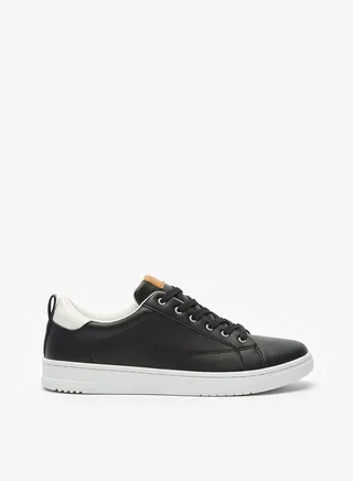 Mens Paneled Casual Sneakers with Lace-Up Closure