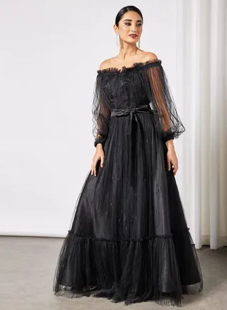 Off-Shoulder Maxi Dress